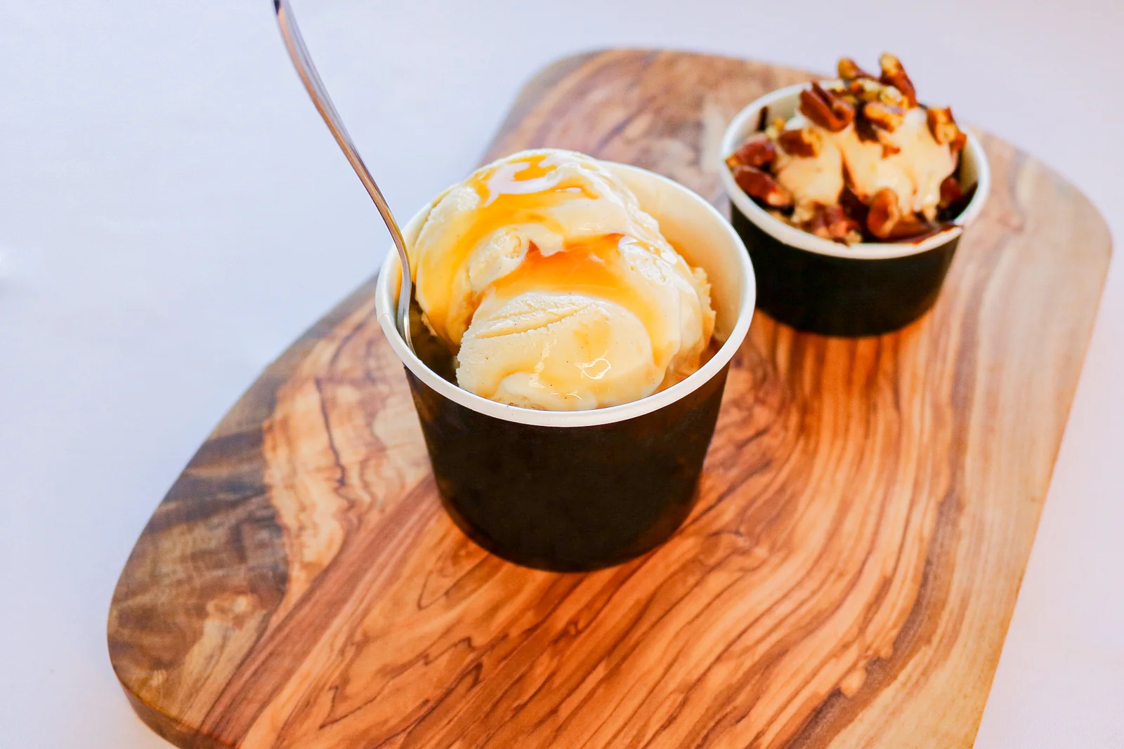 Homemade ice cream and churros at Flora Cantina